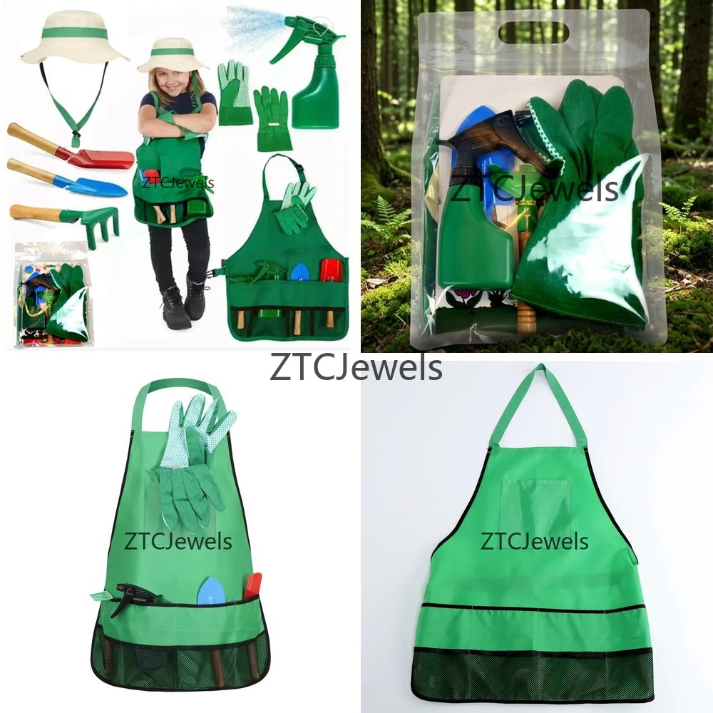 Gardening Tools Girls - Çocuklar için bahçe önlüğü, eldivenli alet