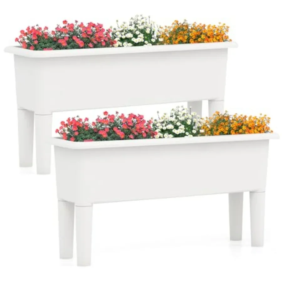 Self-Watering Planter - 2'li Dış Mekan Yükseltilmiş Bahçe Yatağı
